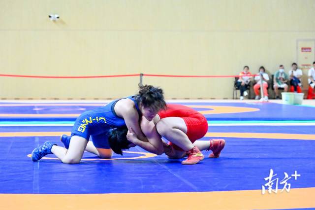 摔跤比赛现场。张晓欣 摄 摔跤比赛现场。张晓欣 摄