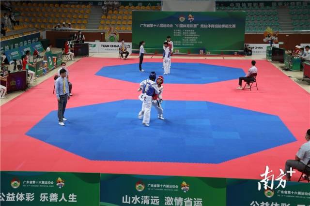 10月25日，广东省第十六届运动会竞技体育组跆拳道比赛在阳山县体育馆正式开赛。