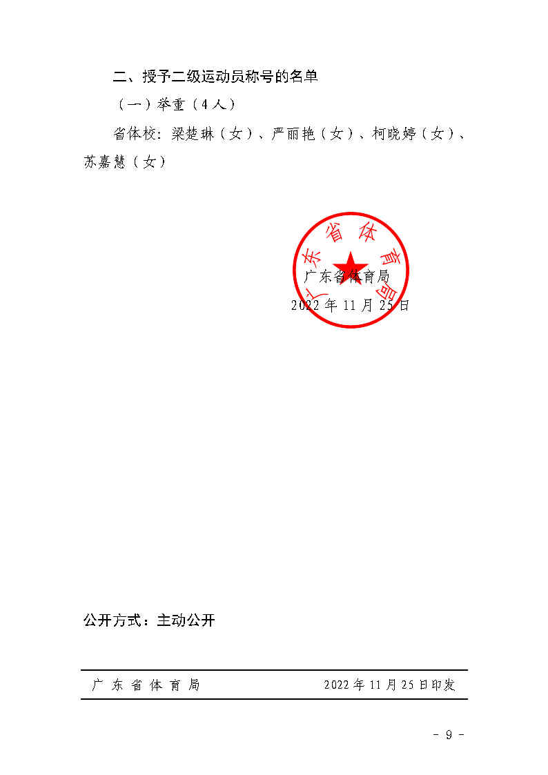 关于授予叶梓彬等298人一级运动员和梁楚琳等4人二级运动员称号的通知（粤体青〔2022〕37号）_Page9.jpg