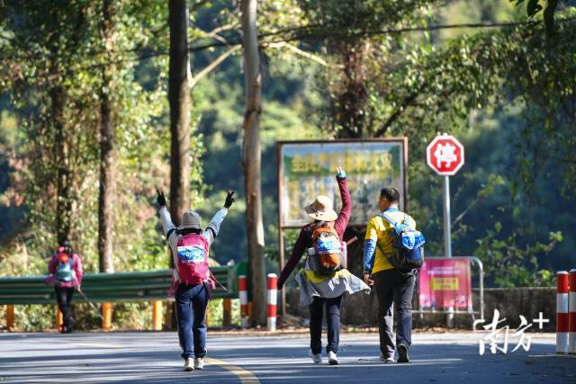 选手们一边徒步,一边感受清城的自然生态之美。南方+记者 曾亮超 摄 选手们一边徒步,一边感受清城的自然生态之美。南方+记者 曾亮超 摄